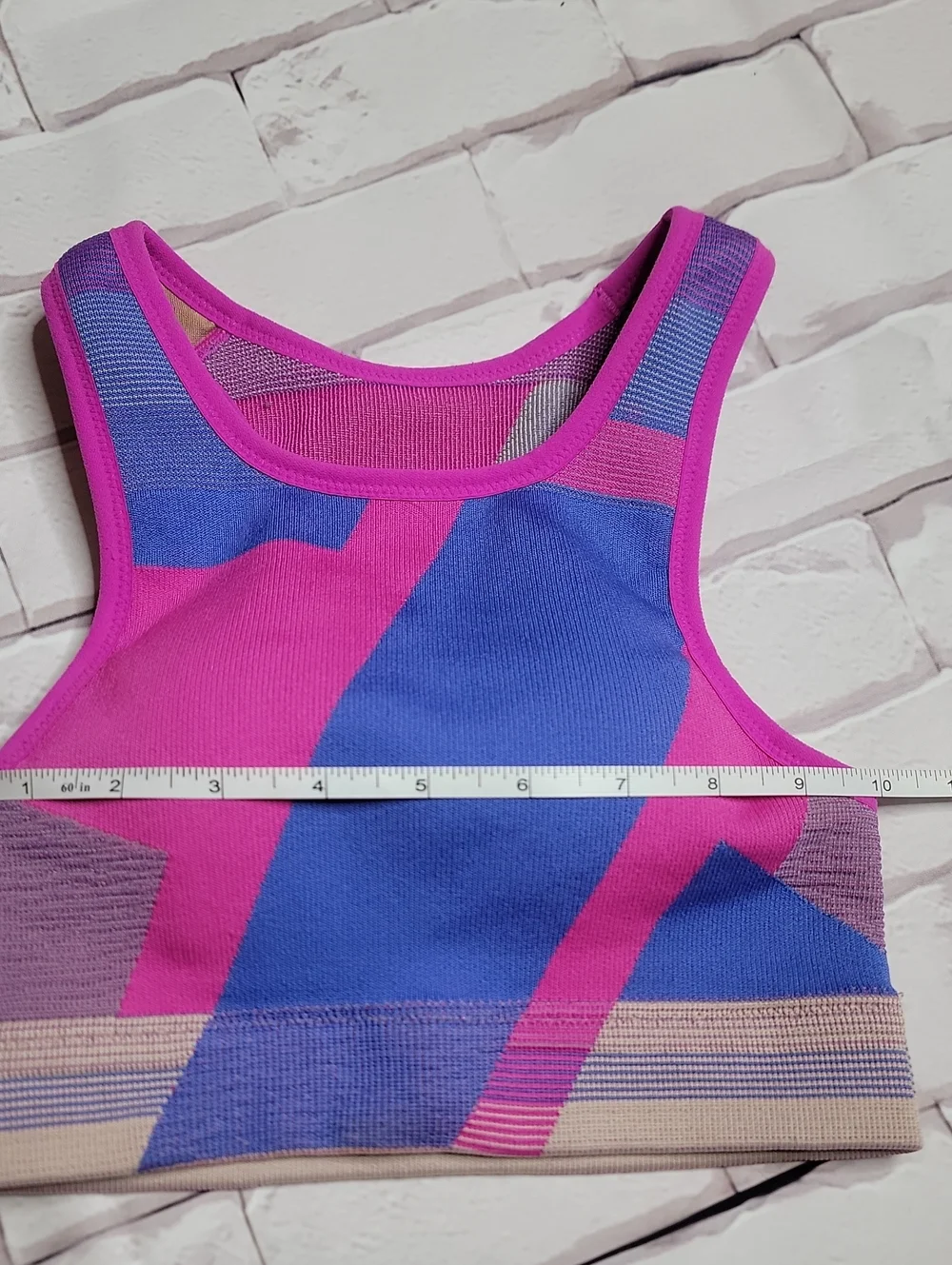 Nike Magenta and Royal Blue Colorblock Athletic Crop Tank